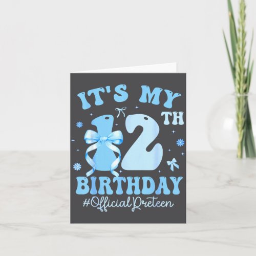 It's My 12th Birthday Girl Coquette Bow Blue 12 Ye