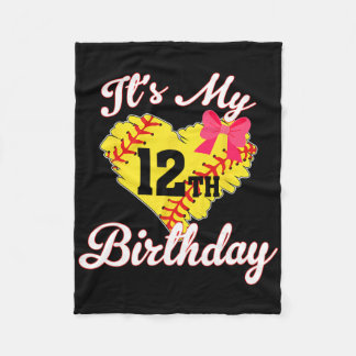 It's My 12th Birthday Softll Girl 12 Years Old Fleece Blanket