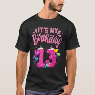 It's My 13th Birthday Doughnut Happy 13 Years Old  T-Shirt