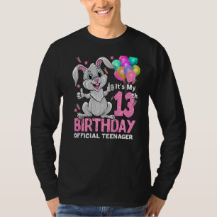 It's My 13th Birthday Rabbit 13th Birthday 13 Year T-Shirt