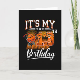 It's My 13th Birthday Sketll Theme 13 Years Old Bi Card