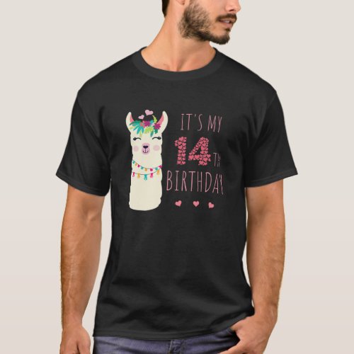 Its My 14Th Birthday 14 Year Old Girl Birthday Cu T_Shirt