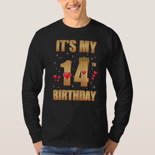 Its My 14th Birthday 14 Years Old 14th Birthday Q T_Shirt