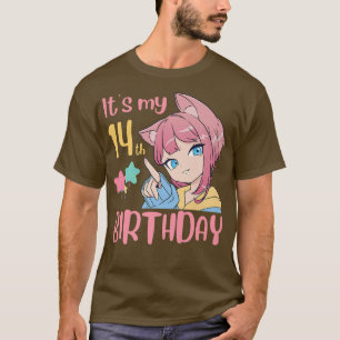 It's My 14th Birthday Anime Birthday Girl 14 Years T-Shirt