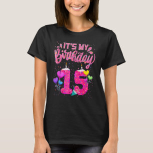 It's My 15th Birthday Doughnut Happy 15 Years Old  T-Shirt