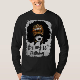 It's My 16th Birthday 16 Years Old Leopard Melanin T-Shirt