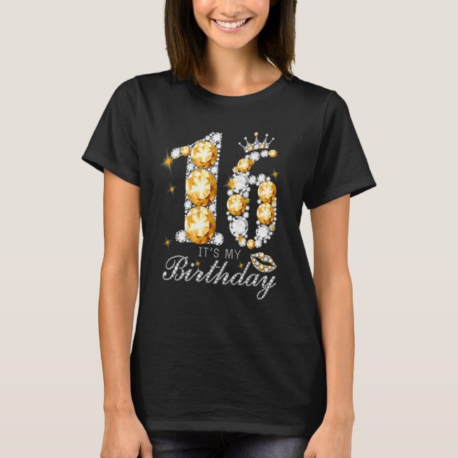 It's My 16th Birthday Queen 16 Years Old Shoes Cro T-Shirt (Front)
