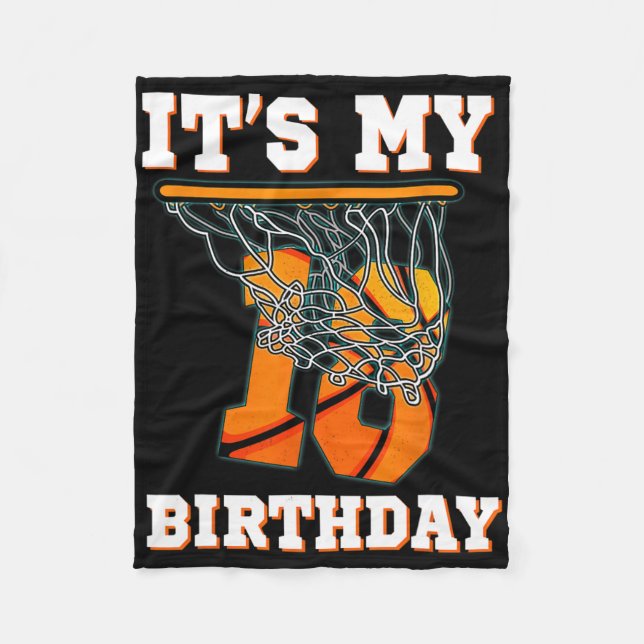 It's My 18th Birthday Bysketbyll Boy Party 18 Year Fleece Blanket (Front)