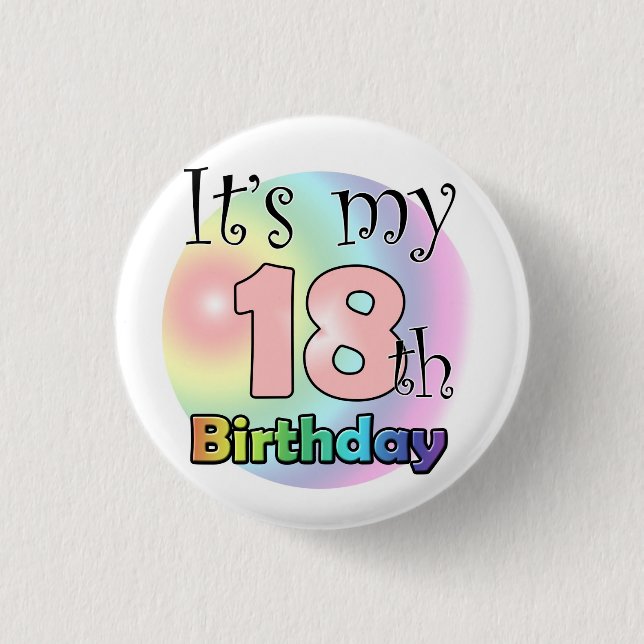It's my 18th Birthday (pink) Button (Front)
