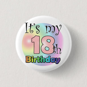 It's my 18th Birthday (pink) Button