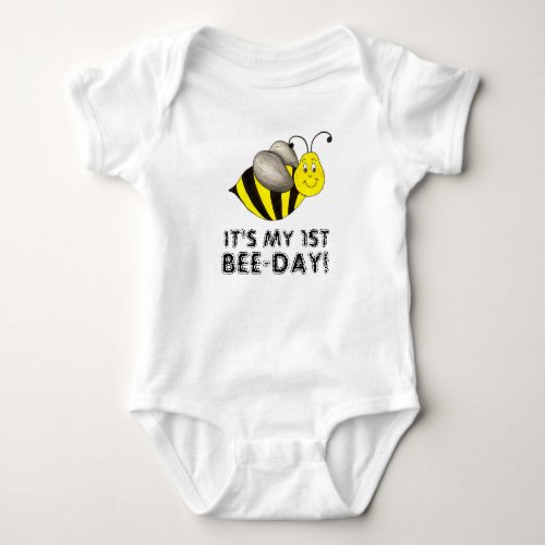 Its My 1st Bee Day Bumblebee First Birthday Baby Bodysuit
