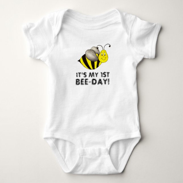 It's My 1st Bee Day Bumblebee First Birthday Baby Bodysuit (Front)