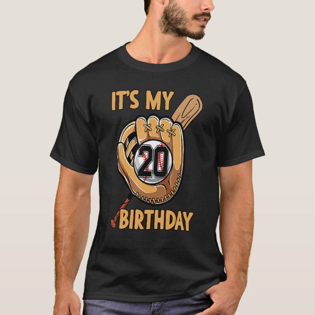 It's My 20th Birthday Baseball Birthday 20 Years O T-Shirt (Front)