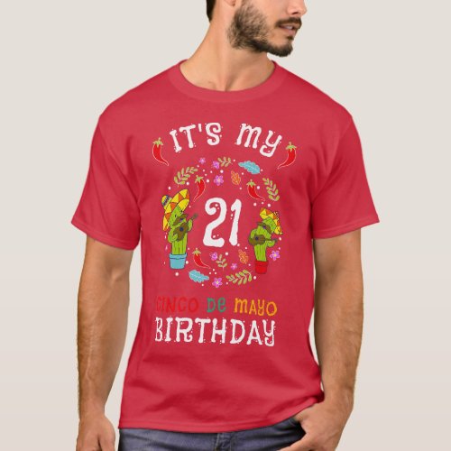 Its My 21st Birthday Cinco De Mayo  Kid Men 5 De M T_Shirt