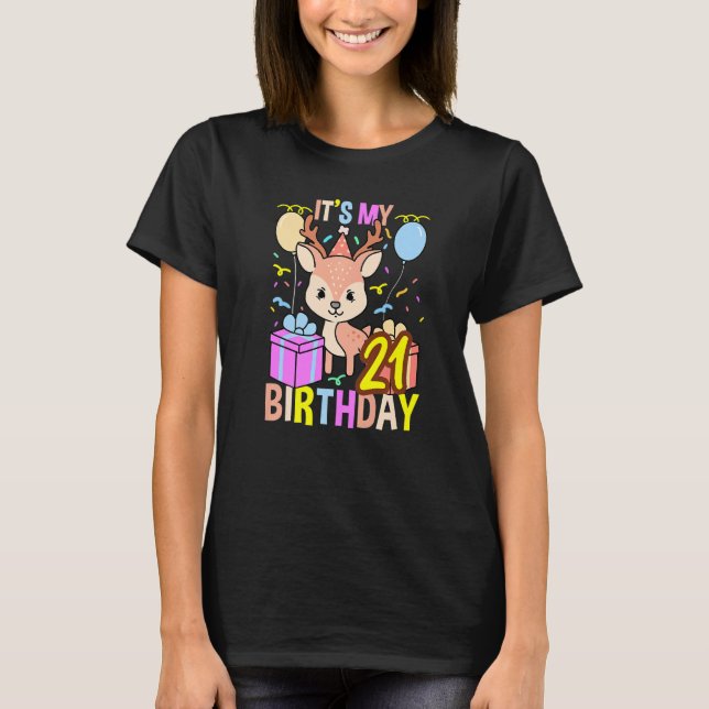 Its My 21st Birthday Deer T-Shirt (Front)