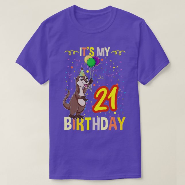Its My 21st Birthday Sea Otter  T-Shirt (Design Front)
