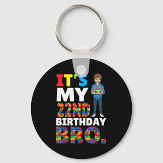 Its My 22nd Birthday Bro Boy Cake Building Blocks  Keychain