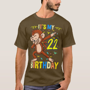 Its My 22nd Birthday Dabbing Monkey Animal T-Shirt