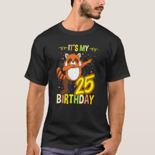 Its My 25th Birthday Dabbing Red Panda Animal T-Shirt