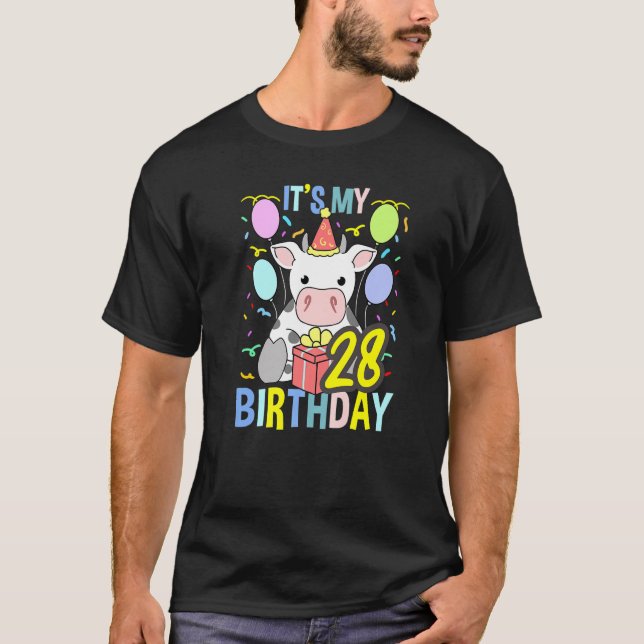 Its My 28th Birthday Cow T-Shirt (Front)