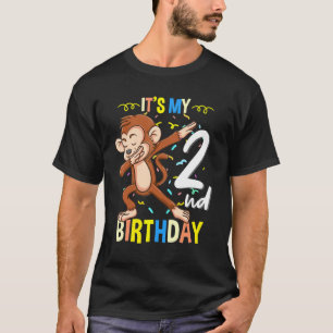 Its My 2nd Birthday Dabbing Monkey Animal T-Shirt