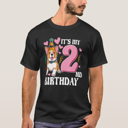 Its My 2nd Birthday Dog Theme Bday Party Celebrat T_Shirt