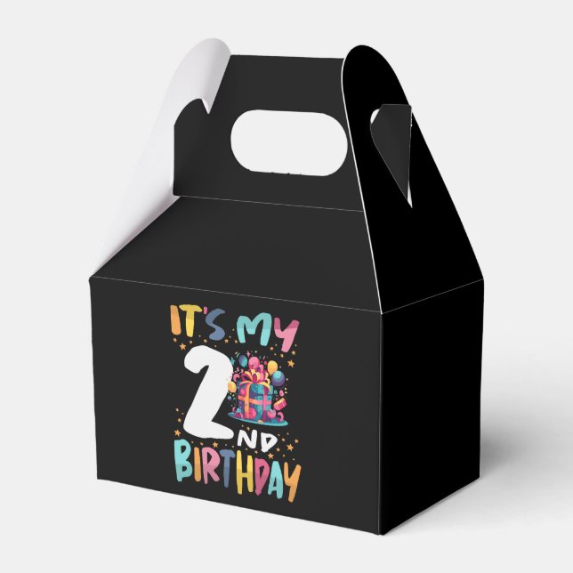 It's My 2nd Birthday Happy Kids Birthday Favor Boxes (Front Side)