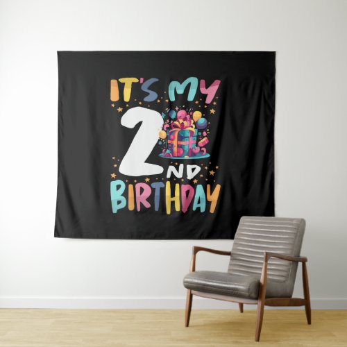 Its My 2nd Birthday Happy Kids Birthday Tapestry