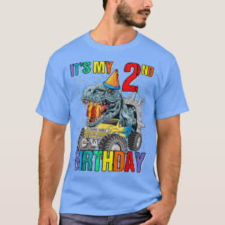 It's My 2nd Birthday Monster Truck Dinosaur Boys A T-Shirt