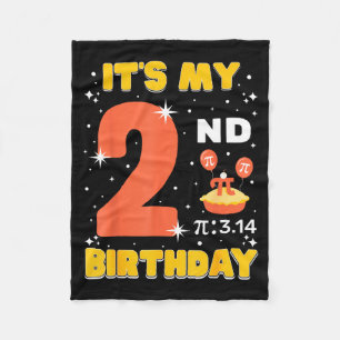 Its My 2nd Birthday Pi Day Math 2 Years Old Kids G Fleece Blanket