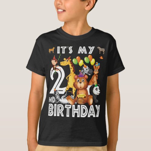 Its My 2nd Birthday Safari Jungle Animals Lovers T_Shirt
