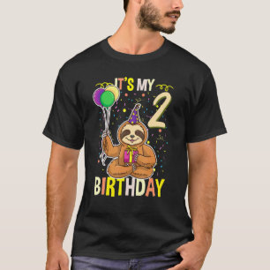 Its My 2nd Birthday Sloth Animal T-Shirt