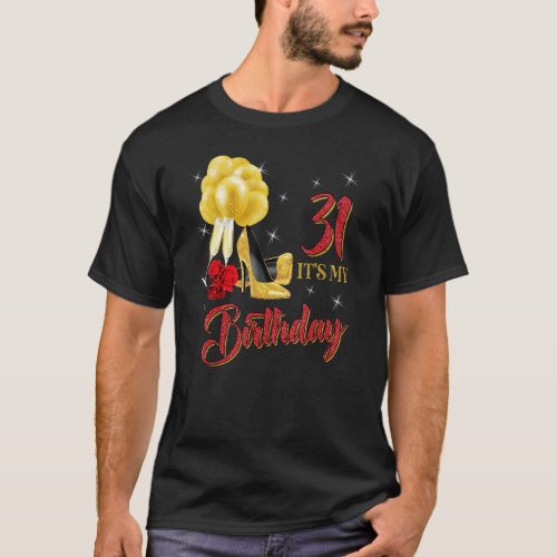 Its My 31st Birthday Shirt 31 Years Old Red Rose 