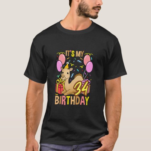 Its My 34th Birthday Camel Dromedary  T_Shirt