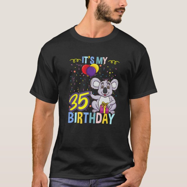 Its My 35Th Birthday Koala Animal Lover T-Shirt (Front)