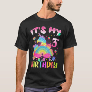 It's My 3rd Birthday 3 Years Old Pop It Unicorn Fi T-Shirt