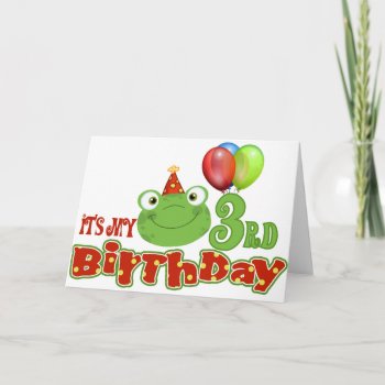 It's My 3rd Birthday Card by OneStopGiftShop at Zazzle