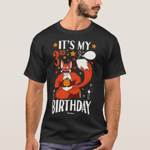 Its My 3rd Birthday Fox And Tacos Gifts T_Shirt