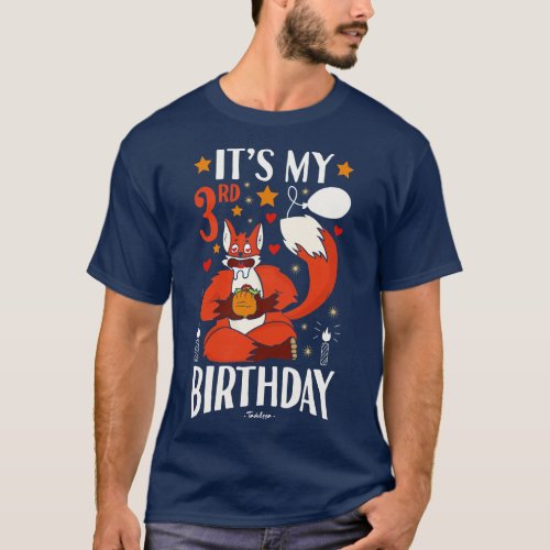 Its My 3rd Birthday Fox T_Shirt