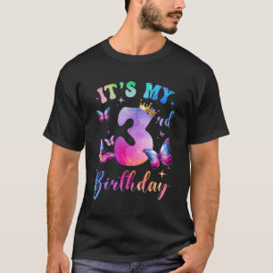 Its My 3rd Birthday Girls Butterfly Theme Party 3 T-Shirt