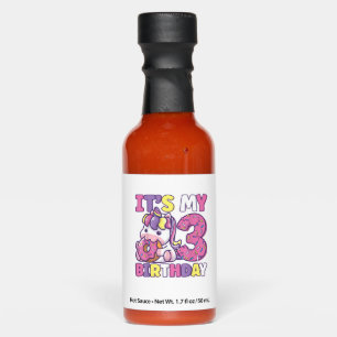 It's My 3rd Birthday Party Cute Girls Donut Birthd Hot Sauces