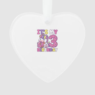 It's My 3rd Birthday Party Cute Girls Donut Birthd Ornament