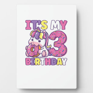 It's My 3rd Birthday Party Cute Girls Donut Birthd Plaque