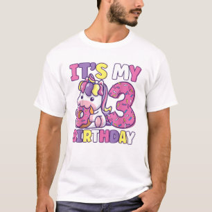 It's My 3rd Birthday Party Cute Girls Donut Birthd T-Shirt