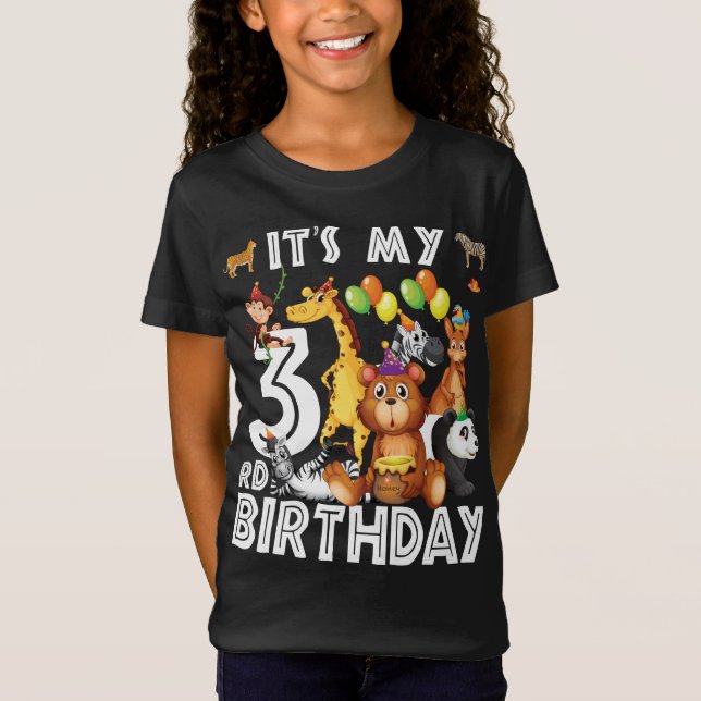 Its My 3rd Birthday Safari Jungle Animals Lover T-Shirt (Front)
