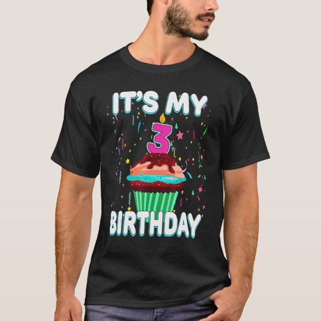 It's My 3rd Birthday Sweet Cupcake Three 3 Year Ol T-Shirt (Front)