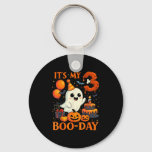 It&#39;s My 3rd Boo-day Birthday Halloween Ghost 3 Yea Keychain
