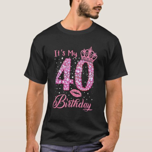 Its My 40th Birthday Queen 40 Years Old Shoes Cro T_Shirt