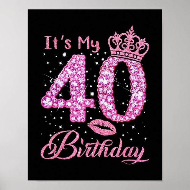 It's My 40th Birthday Queen Poster (Front)