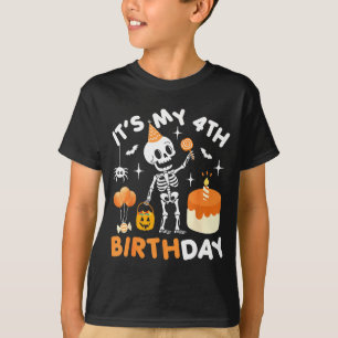 Its My 4th Birthday-funny Halloween Skeleton 4th B T-Shirt